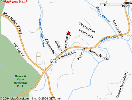 Link to mapquest for driving directions to blowing rock cabin